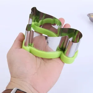 Stainless steel metal cookie cutter set for children, animal mold, dinosaur, heart shape, bread mold, sandwich mold, hot set 6 Main Sales Cutter Biscoito - №4