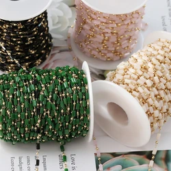 KC Cubo de Ouro Contas Correntes, Bohemian Colar, Corrente para Gargantilha, Pulseiras, Artesanal Fazer Jóias, Acessórios DIY, 1m