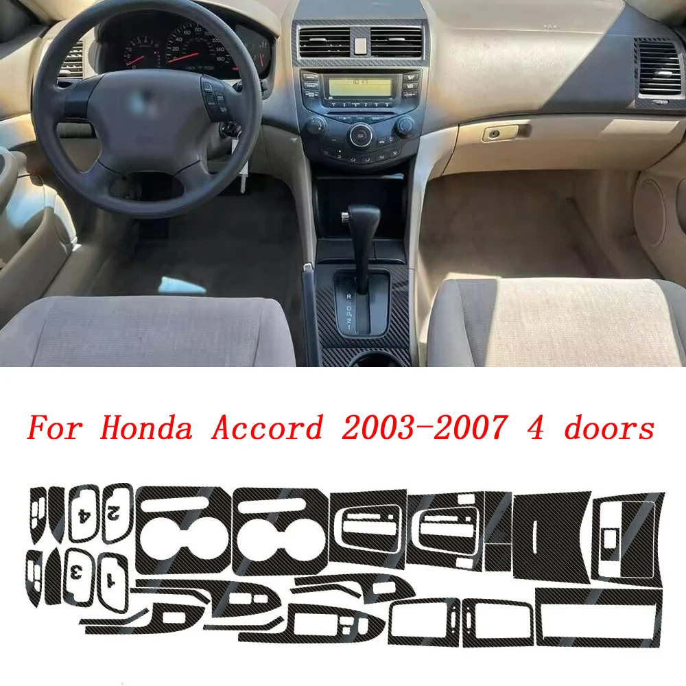 

Interior Central Control Panel Door Handle Carbon Fiber Stickers Decals Car styling Accessorie