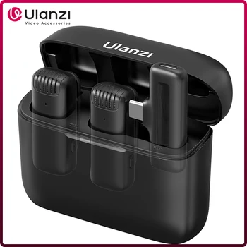 Ulanzi J12 Wireless Lavalier Microphone Professional 20M Audio Video Voice Recording Mic for Smartphone Andriod iPhone 15 14 13