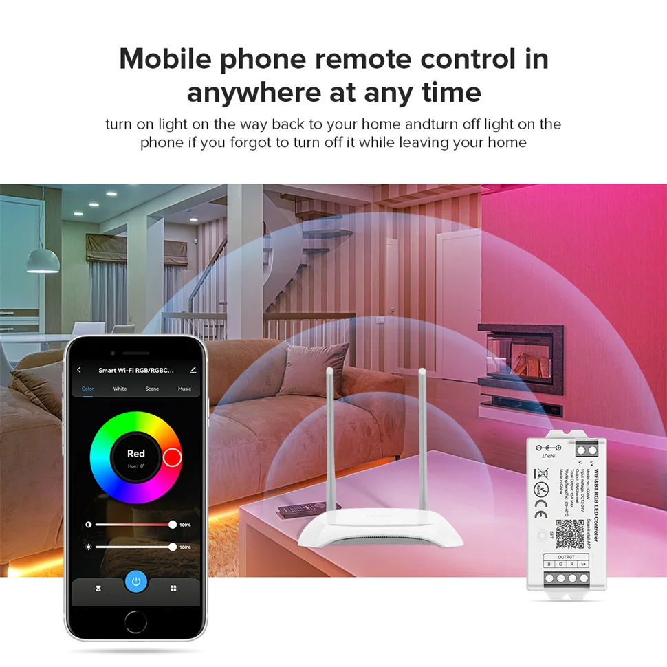 2.4G Tuya WiFi LED Controller Kit Alexa Google Home Bluetooth Voice Control CCT RGB RGBW Dimmer Remote Set DC12V 24V