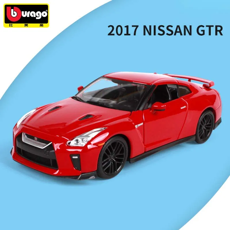 Bburago 1:24 2017 Nissan GTR Alloy Car Model Toys Die-cast Model Car Collectible Gift Miniature Cars Decoration Model