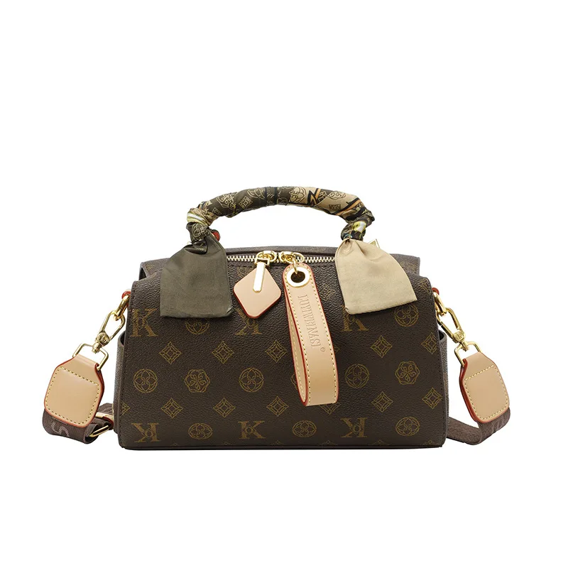 حقيبة بمقبض علوي مطبوعة عتيقة لعام 2025، محفظة كروس نسائية فاخرة، حقيبة كاجوال من اليوم إلى الليل، حقيبة حبال، حقيبة جلدية بسيطة #4