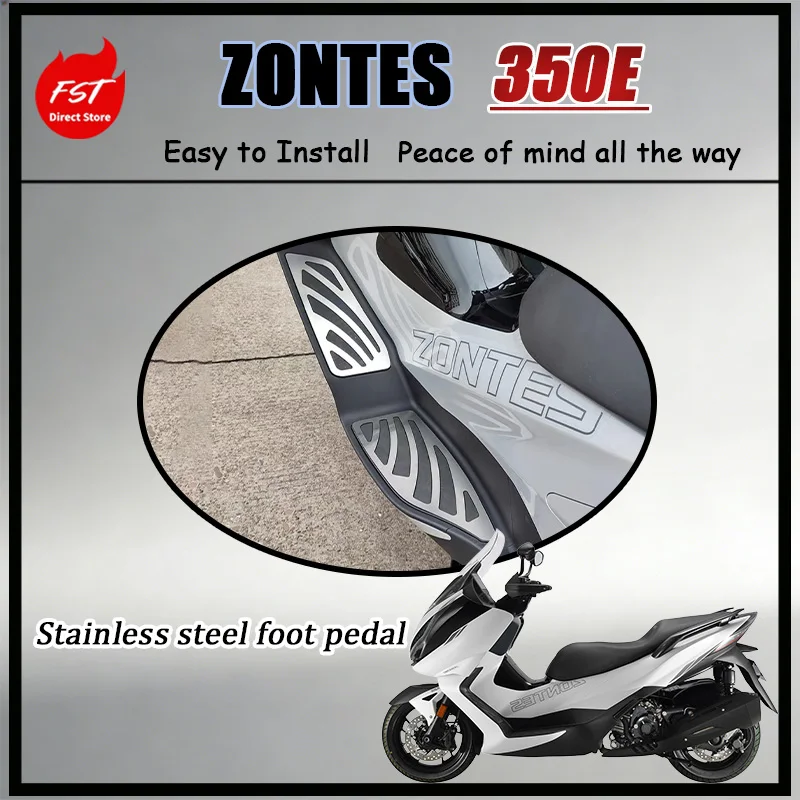FOR ZONTES 350E Genuine Fit Footrest Stainless Steel Anti-Slip Footboard Replacement Accessory for Motorcycle Comfort Enhancer