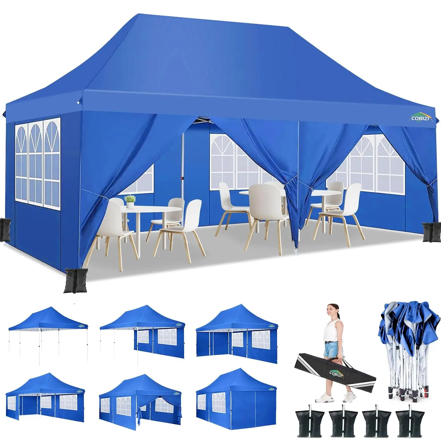 10x20 Pop up Canopy Tent Portable Instant Gazebo with Carry Bag, Customized
