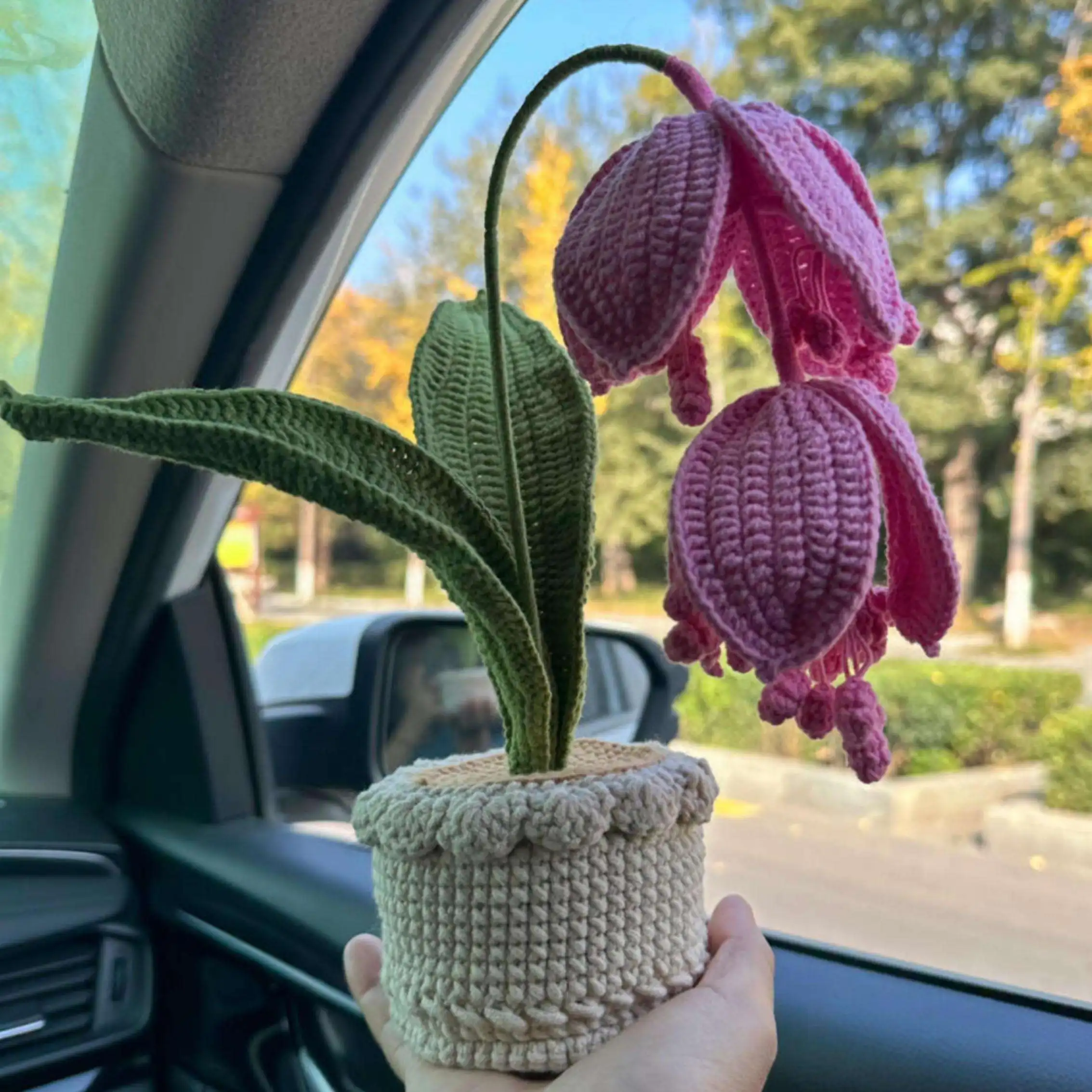 

Высококачественные свадебные украшения, вязаные крючком цветы ручной работы, горшечные растения, искусственные цветы, подарок на день Святого Валентина, украшение автомобиля