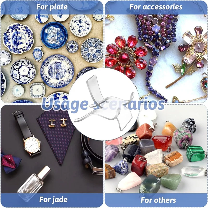 

MOPHE-72Pcs Display Stand For Rock Acrylic Holder Mini Easel Stands For Display Stones Rock Geodes Small Collectibles