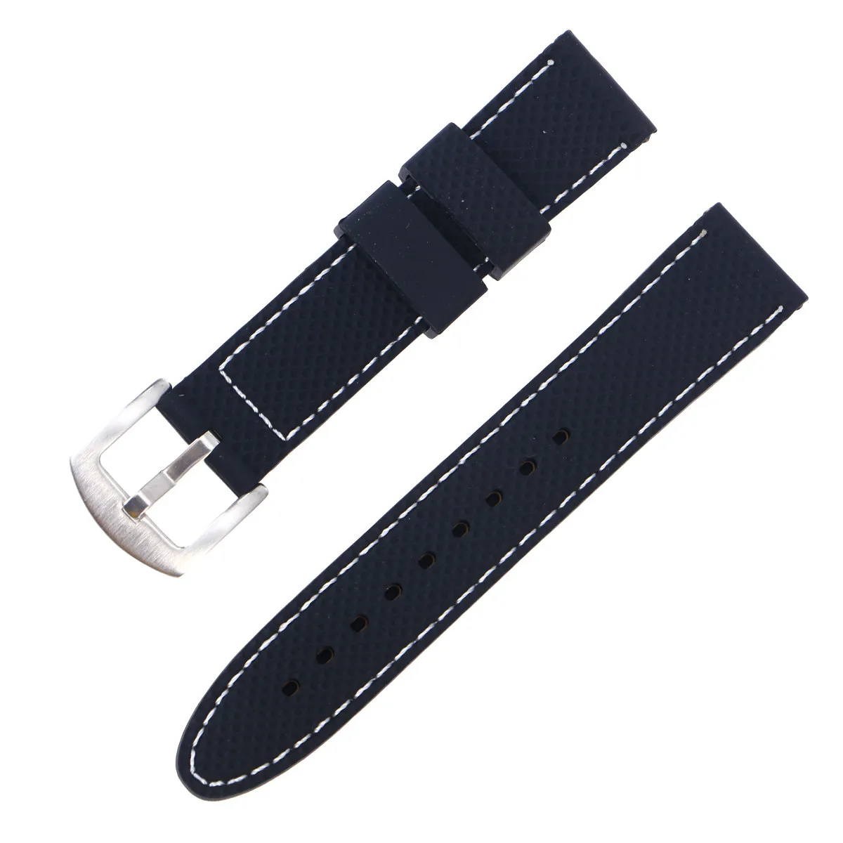 22Mm High End Silicone Watch Band Waterproof Ultra Soft Seamless Comfortable Sweat Resistant Replacement Strap for Gym Swim