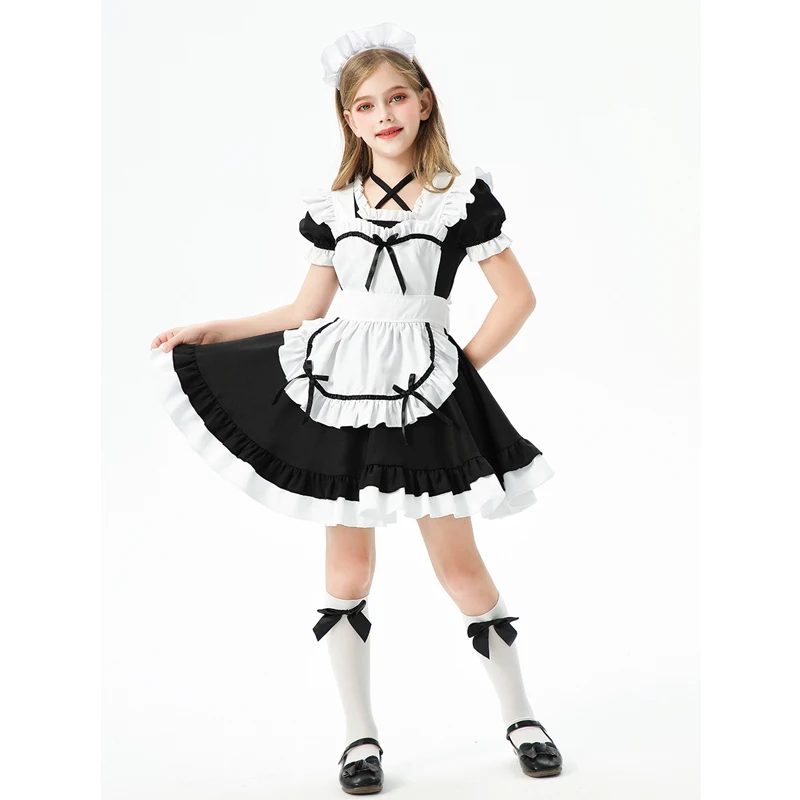 Purim clássico lolita empregada francesa para menina traje impertinente adorável kawaii princesa cosplay fantasia vestido de festa carnaval dia das bruxas