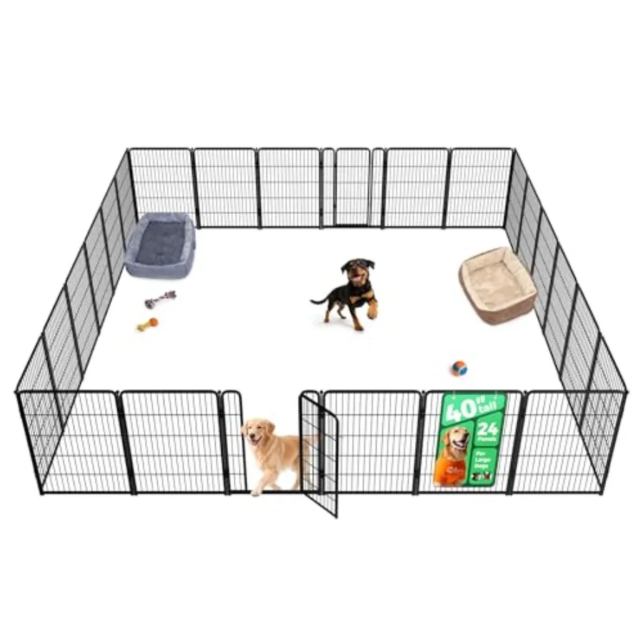 

Вольер для собак Homeplus Unleashed для дома - Безопасная и комфортная игровая зона, сверхпрочный, 40 дюймов, 24 панели, для средних и крупных собак