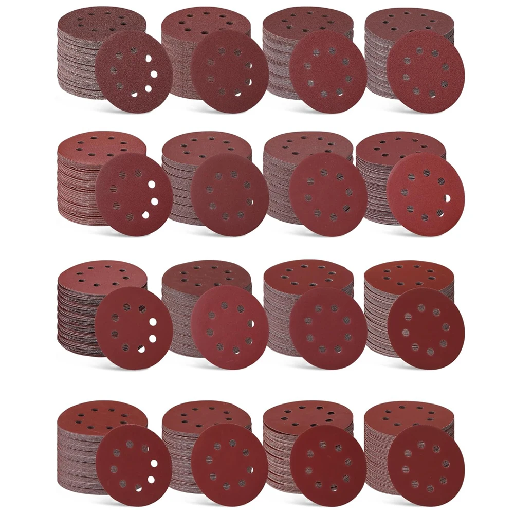 

5 Inch sandpaper 8 Hole Sanding Disc Sander Pads Hook and Loop Sandpaper Polishing Pad 800/1000/1200/2000/3000/5000 Grit