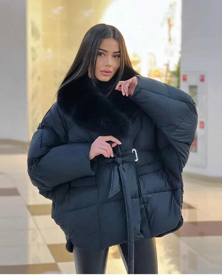 

NEW Cotton Thickened Jacket High quality Detachable Fur Collar Loose Casual Warm Coat