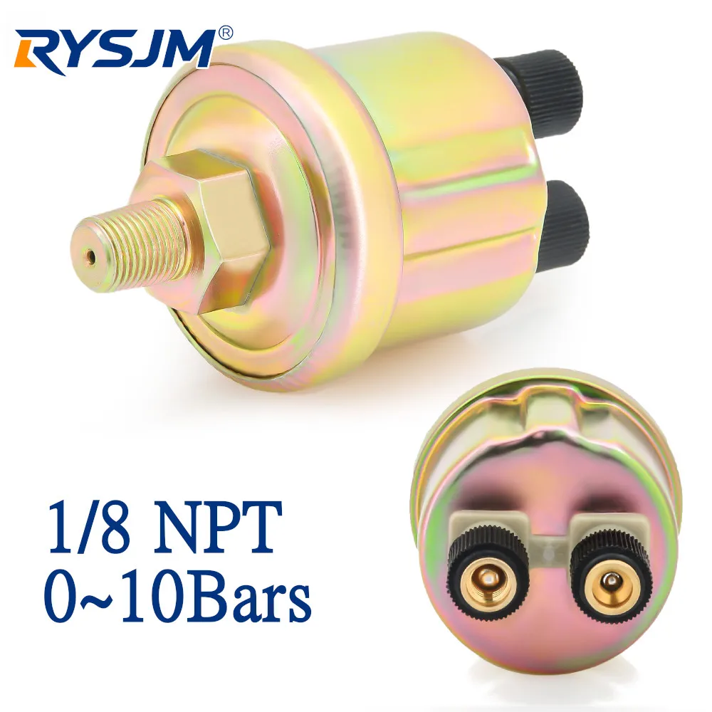 Engine Oil Pressure Sensor 0~10 Bar 1/8 NPT Mechanical Oil Press Sensor Replacement Fit For Marine Car Boat Oil Pressure Gauge