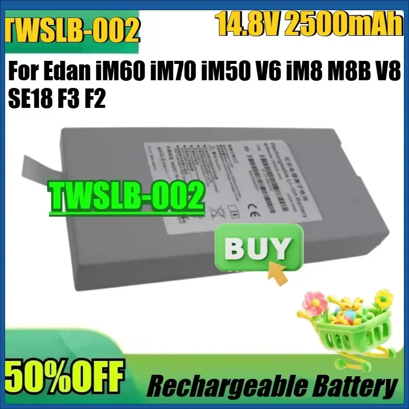 For Edan iM60 iM70 iM50 V6 iM8 M8B V8 SE18 F3 F2 New TWSLB-002 14.8V 2500mAh/5000mAh Replacement Medical Equipment Battery