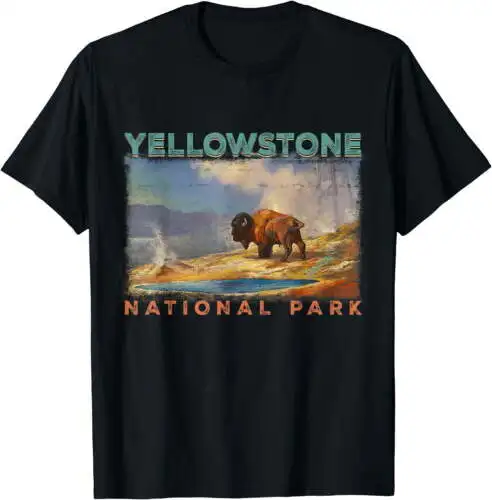 Yellowstone National Park Retro Vintage Apparel - Souvenir T-Shirt Black