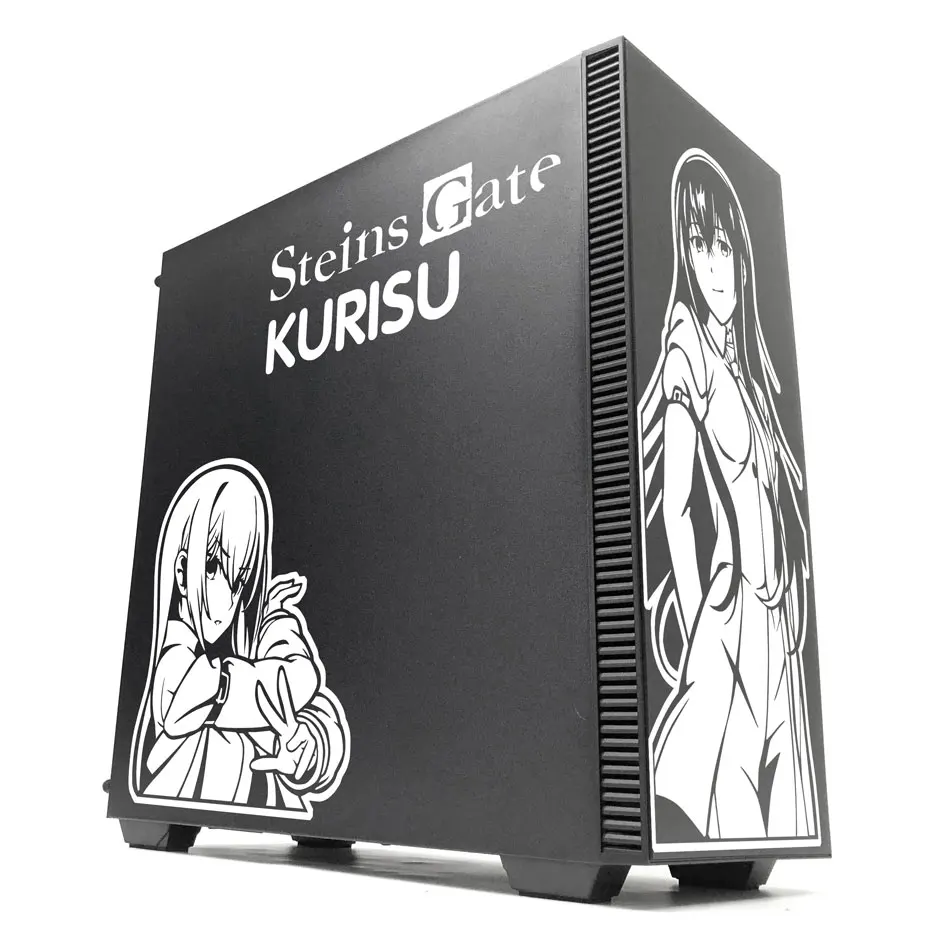 Makise Kurisu Anime Stickers for PC Case,Personality Cartoon Decor Decals for Atx Computer Chassis Skin,Ho