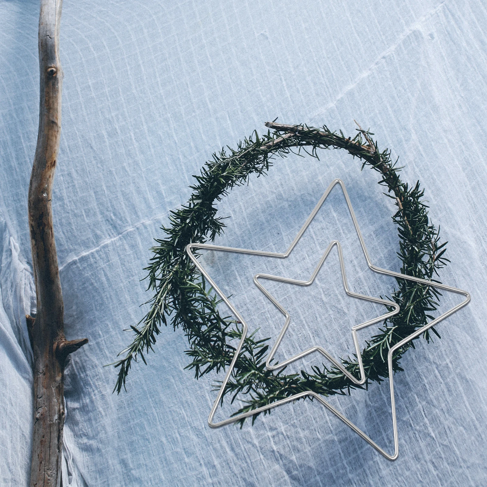 

4 Pcs Iron Rings for Wreath Making Frame Pentagram Moon Shape DIY Craft Accessories Christmas Festival Decor