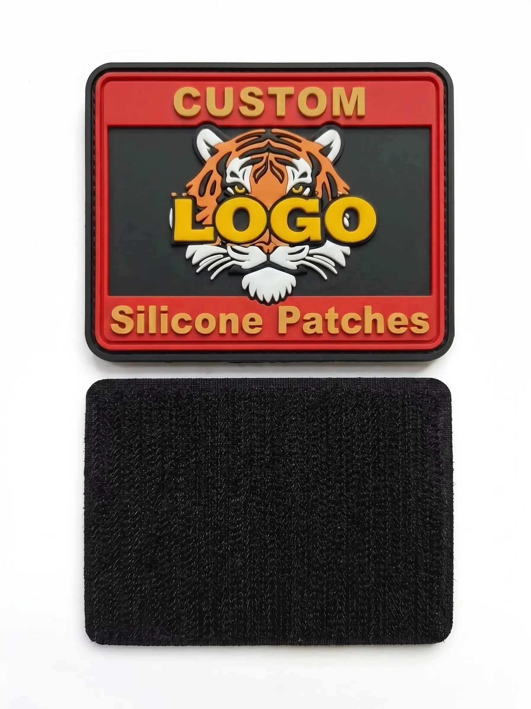 Custom Iron on 2D/3D Patches Distressed Embossed Logo Sew-On Style Heat Transfer Clothing PVC Rubber Patch Bags Hook and Loop - view 3