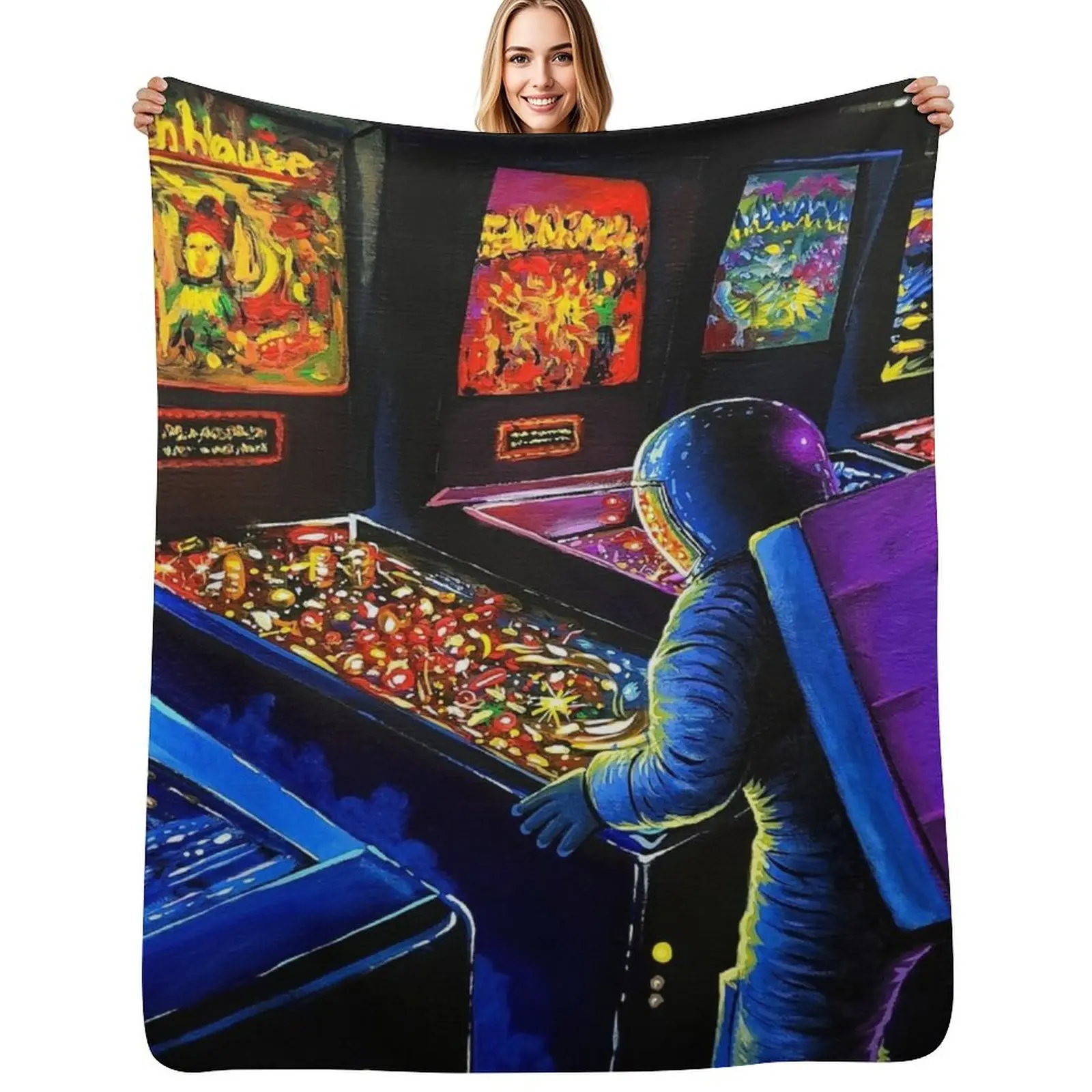 Pinball Wizard Throw Blanket Retros Blankets Sofas Of Decoration Plaid Single Furry Sofas Blankets