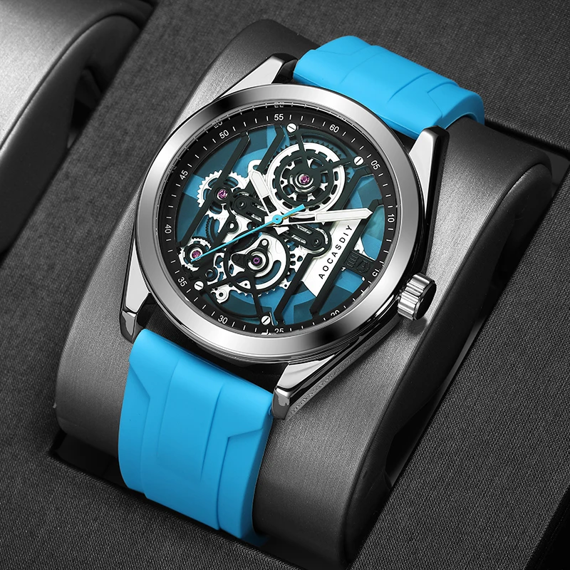 

AOCASDIY Original Brand New Men's Watch Luxury Dial Non-Mechanical Hollow Design Fashion Men's Business WaterProof Watch