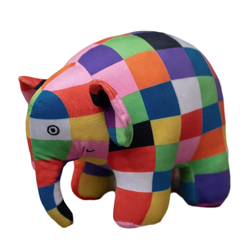 كارتون أنيمي إلمر الفيل الشكل ألعاب من نسيج مخملي معلقة منقوشة الفيل إيما بلوشيز دمية الاطفال استرضاء وسادة هدية عيد ميلاد #1