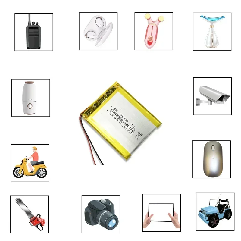 755060 Polymer lithium battery with charging protection plate Medical device equipment fingerprint smart lock 505060