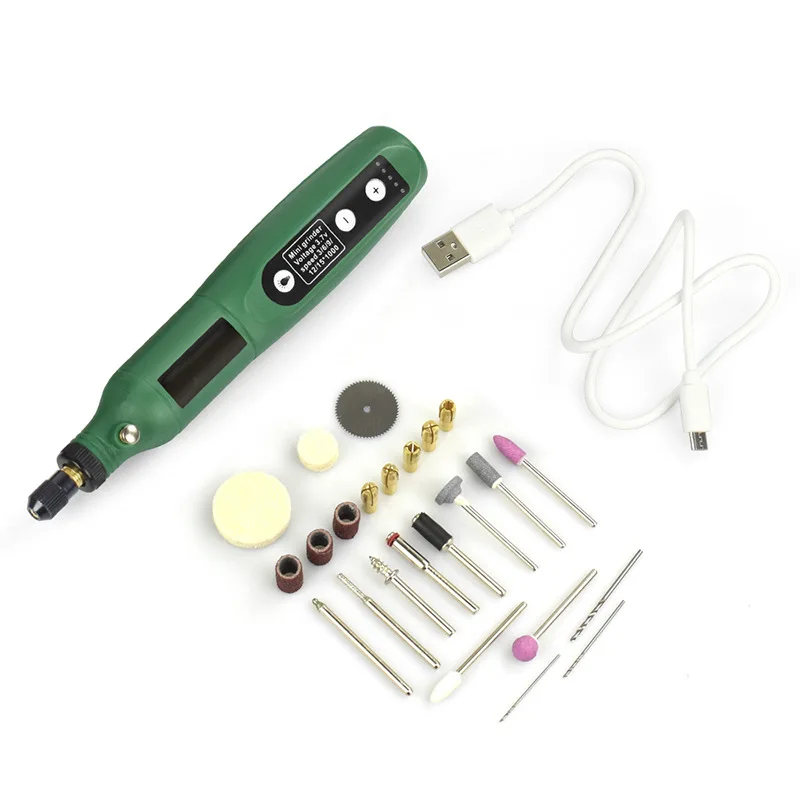 

5V Mini Electric Grinding USB Charging Drill Multi-functional Grinding Tools 5-speed with Light Indicator Polishing Rotary Tools