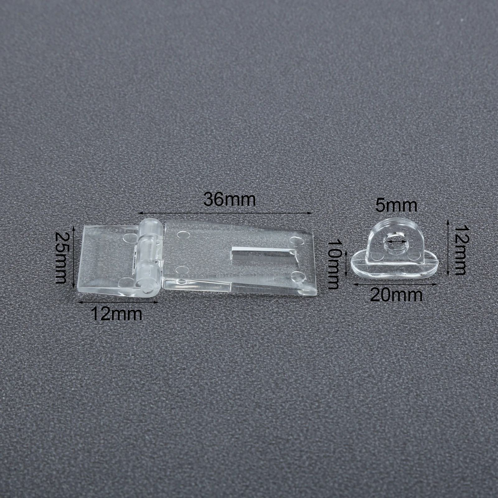 5-zestaw akrylowych mini zawiasów do mini drzwi Pudełko na biżuterię Plastikowe pudełko na klamrę Przezroczysty zatrzask zawiasu Zamek na zawiasy Klamry na zawiasy