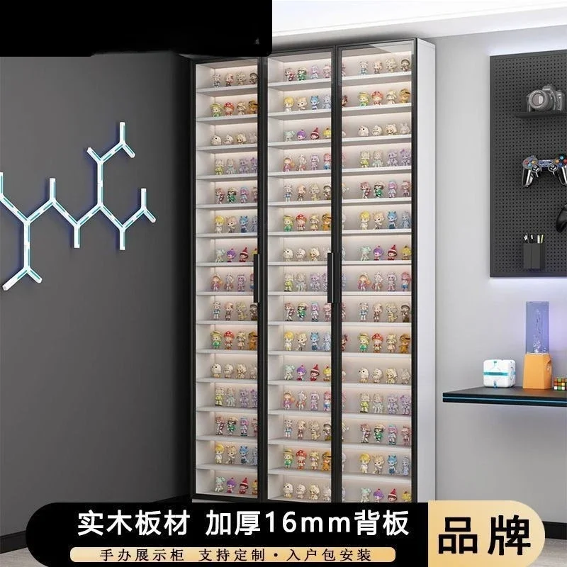 Light luxury glass door figure cabinet model display cabinet wall-mounted doll storage cabinet