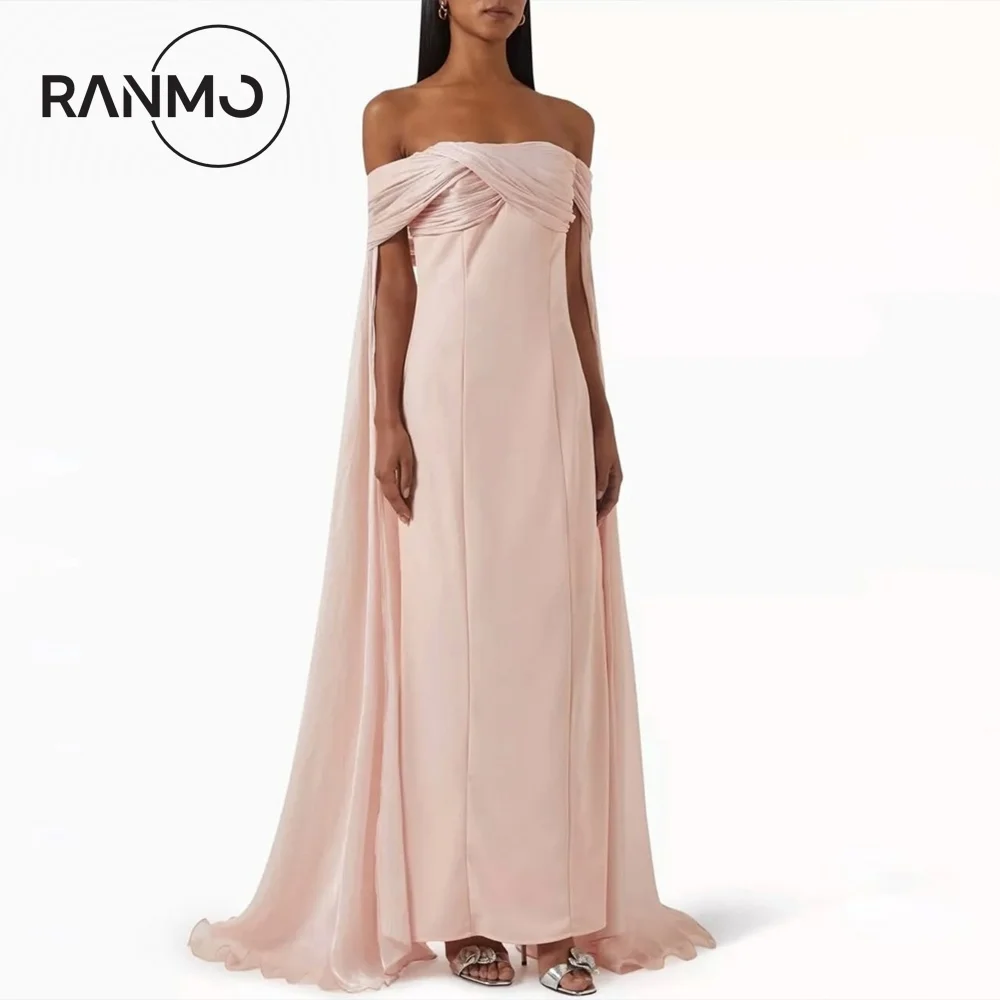 

Ranmo Elegant A-line Prom Dress Floor-Length Off the Shoulder Strapless Elegant Evening Dresses 2026 فساتين سهرات