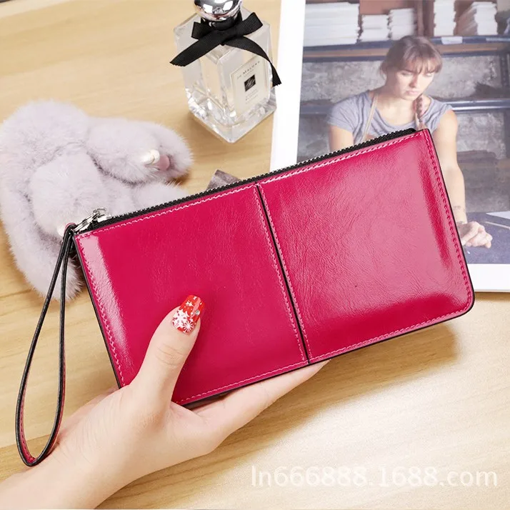 

Ladies' long wallet, women's zipper wallet, large capacity mobile phone storage, bracelet, clutch bag
