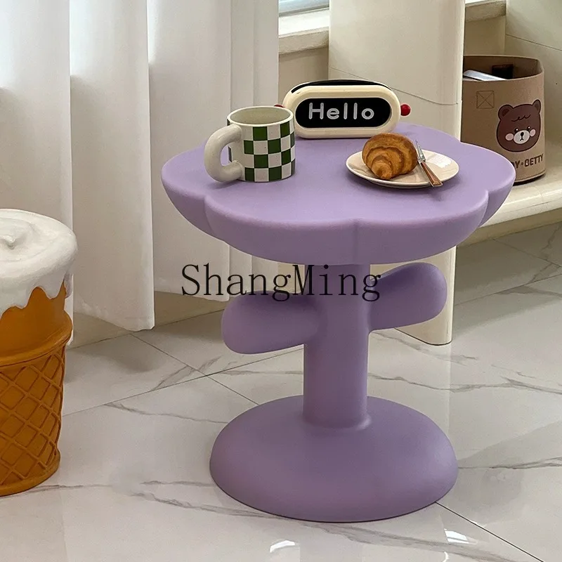 SM Internet celebrity cream style flower coffee modern creative side table living room cute small apartment side