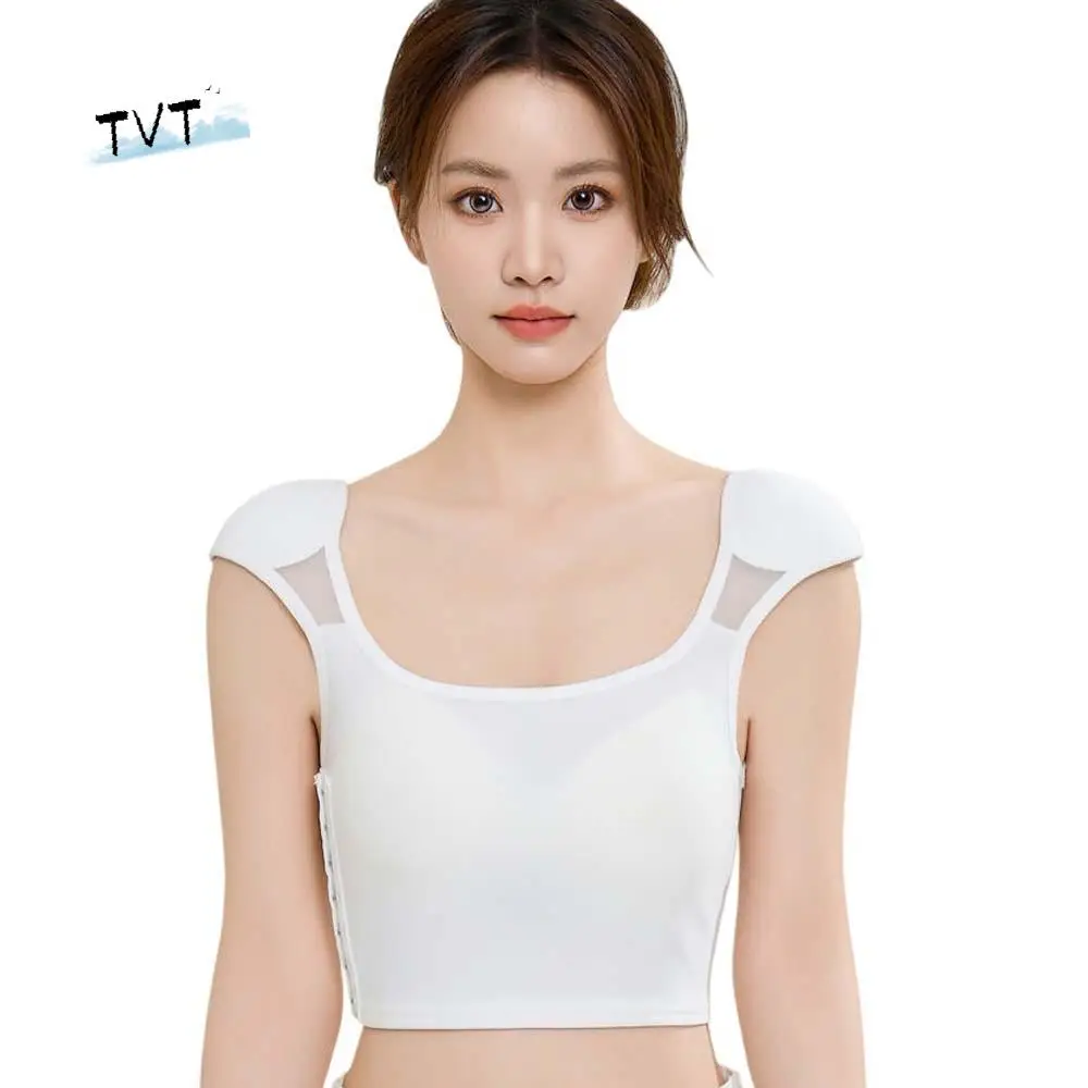 

Flat Breast Binder Bustier Right-angle Shoulder Underwear Sleeveless Bottoming Shirt Vest Crop Tops Bra Invisible Tank Top