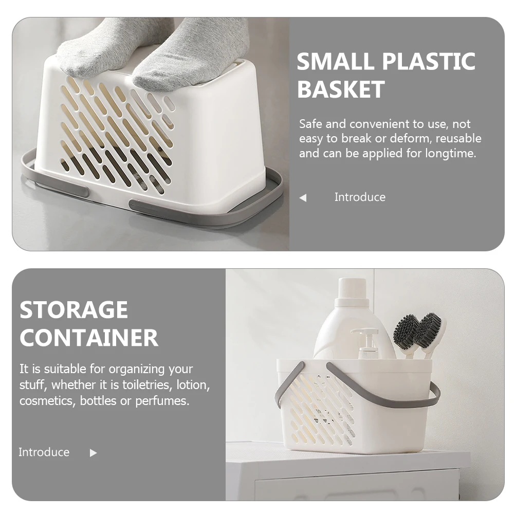 

Large Capacity Shower Basket With Handles Plastic Storage Container Bathroom Kitchen Closet Tidy Organizer Reusable