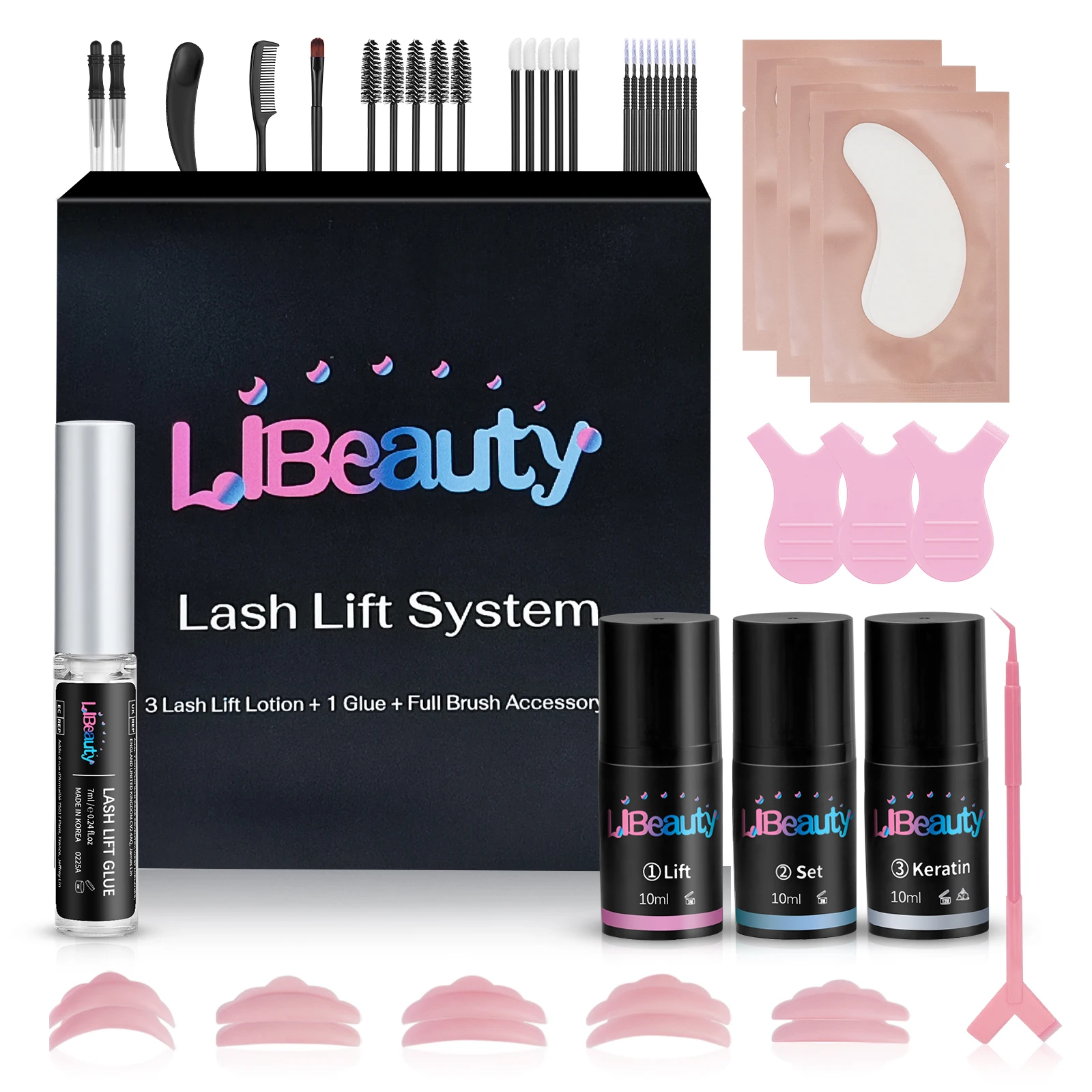 

Libeauty Libeauty Набор для подтяжки ресниц Набор для завивки ресниц Профессиональный набор для подъема ресниц «сделай сам» для завивки и завивки ресниц для домашнего использования