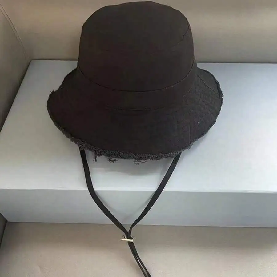 

Vintage Frayed Brim Washed Bucket Hat For Women Sun Protection Outdoor Travel Beach Summer