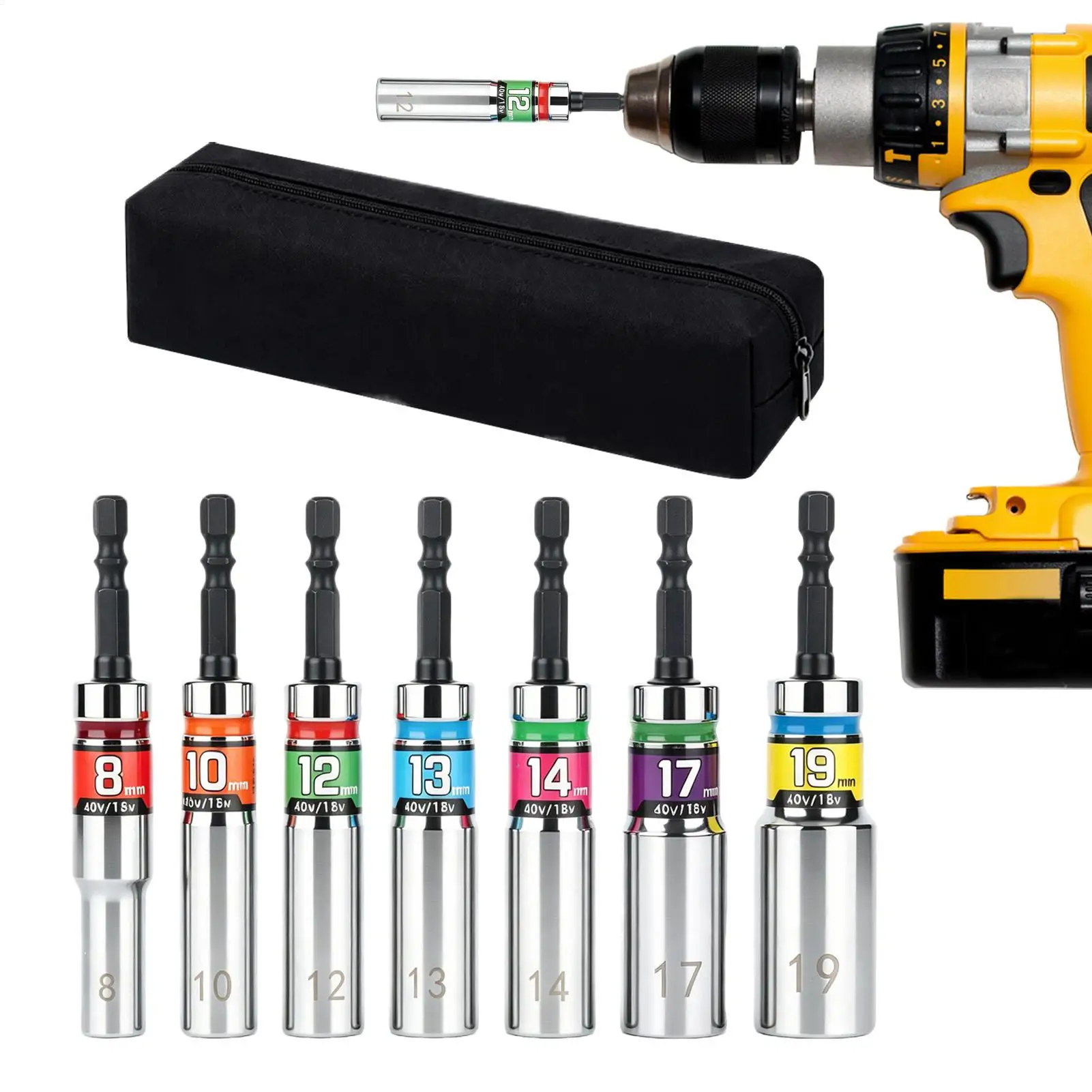 Socket Adapters Swinging Extension Driver Sleeve Bits Kit Drive Deep Socket Adapter For Technicians Mechanics Woodworking