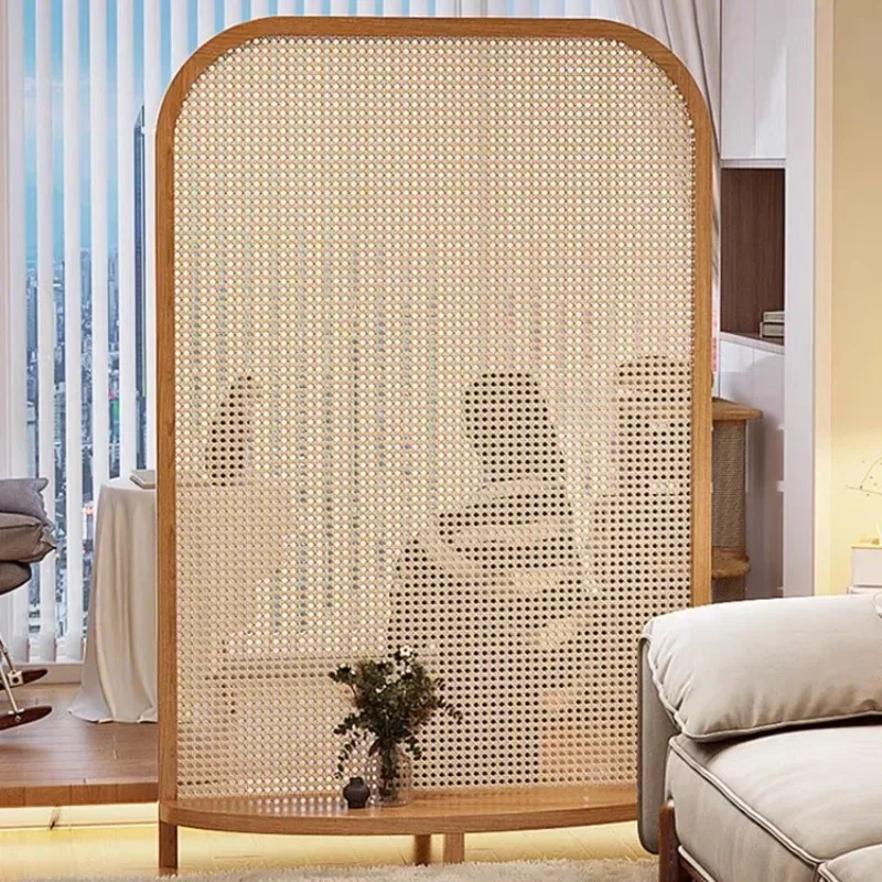 Rattan simple screen entrance Nordic new seat mobile Chinese living room