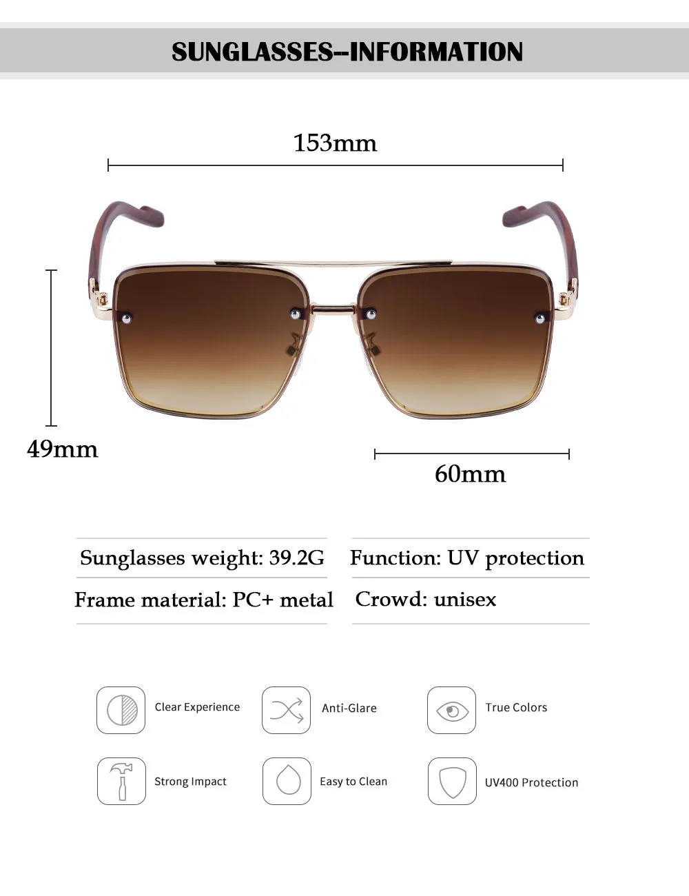 Neue Quadratische Sonnenbrille Für Männer Vintage Outdoor Sonnenbrille Oculos Designer Holz Gläser Sonnencreme Sonne Lentes Dropshipping Gafas – Detail 17