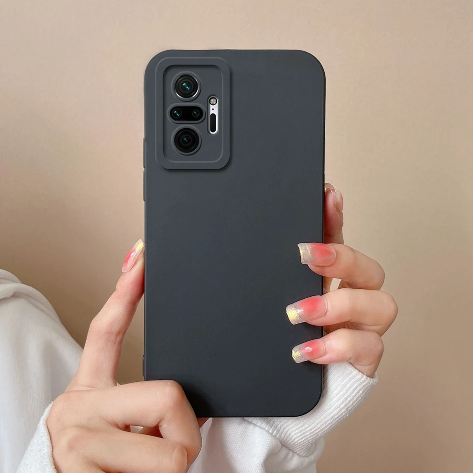 For Xiaomi Redmi Note 10 Pro Max 10S 11S 11Pro+ Case Liquid Soft Silicone Solid Color Shockproof Cover For Redmi Note11 4G Funda
