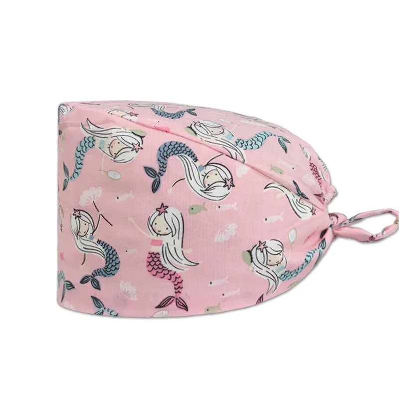 Fashion Sports Equipment Pattern Beauty Salon Lab Care Comfortable Breathable Cotton Scrub Cap Nurse Cap Surgery Cap Dentist Cap