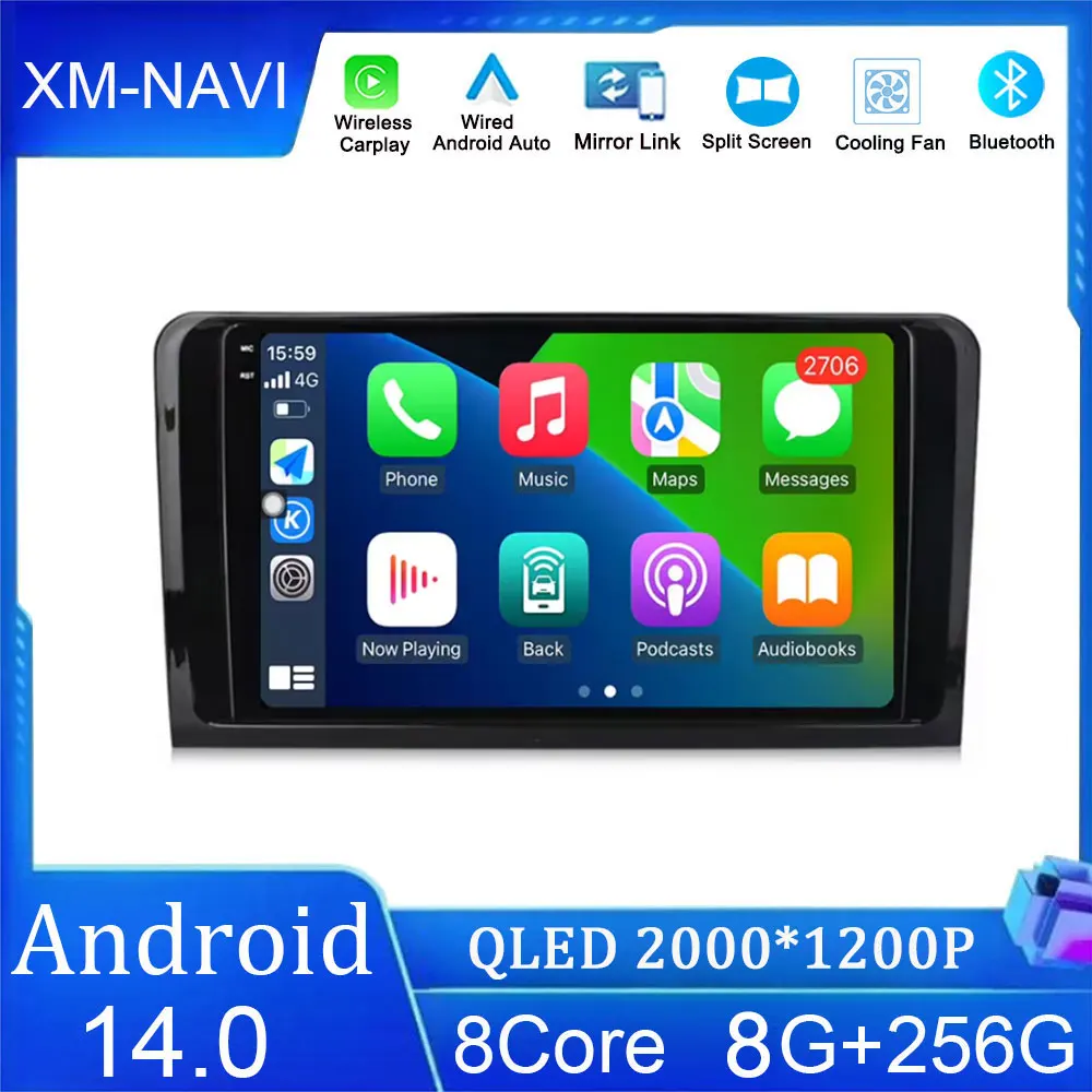 

Android 14 для Mercedes Benz ML GL W164 ML350 ML500 GL320 X164 ML280 GL350 GL450 2005-2012 GPS-навигация Мультимедиа стерео WIFI