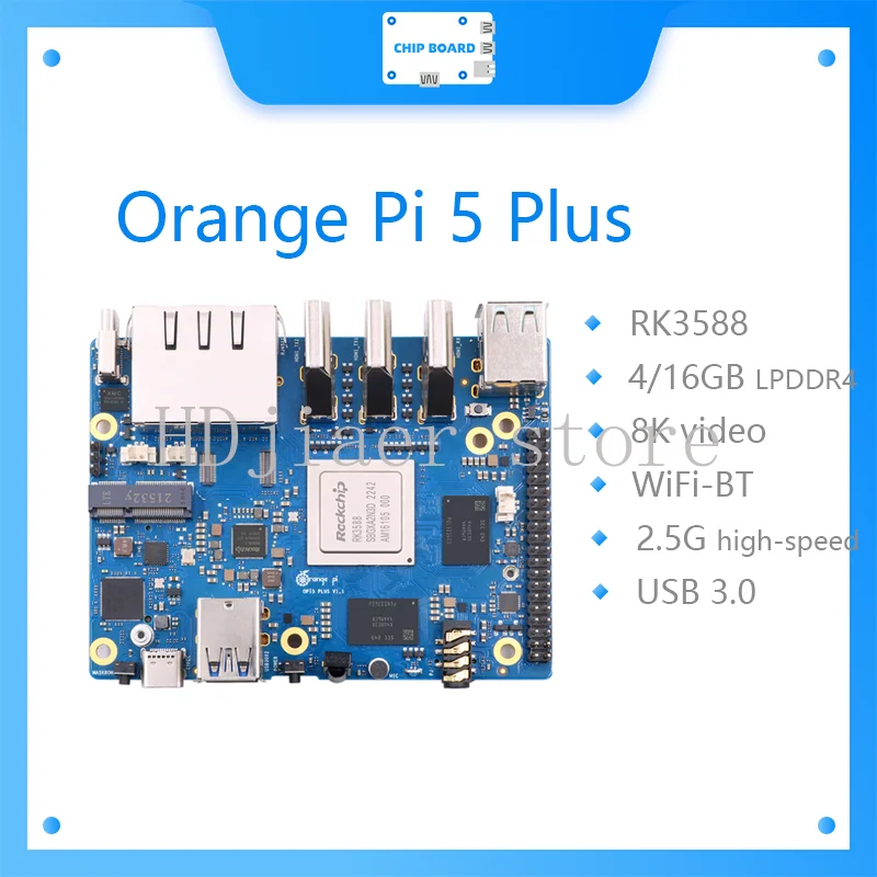 

Orange Pi 5 Plus Single Board Computer RK3588 PCIE Module External WiFi-BT SSD 8K Orange Pi5 Plus Demo Development Board