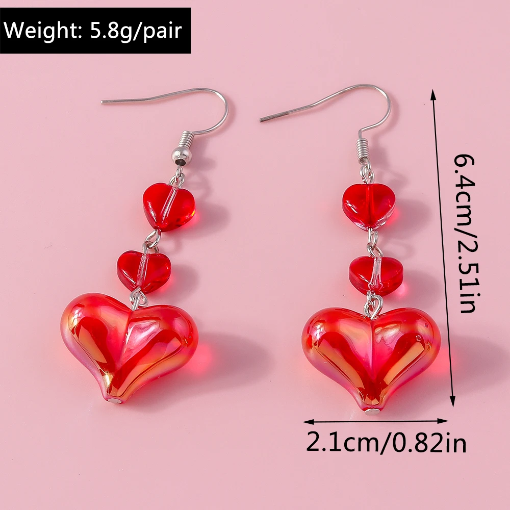 Ethnische Legierungs-Ohrringe mit Herzanhänger für Damen und Mädchen, Party- und Festival-Schmuck, Geschenke – Detail 36