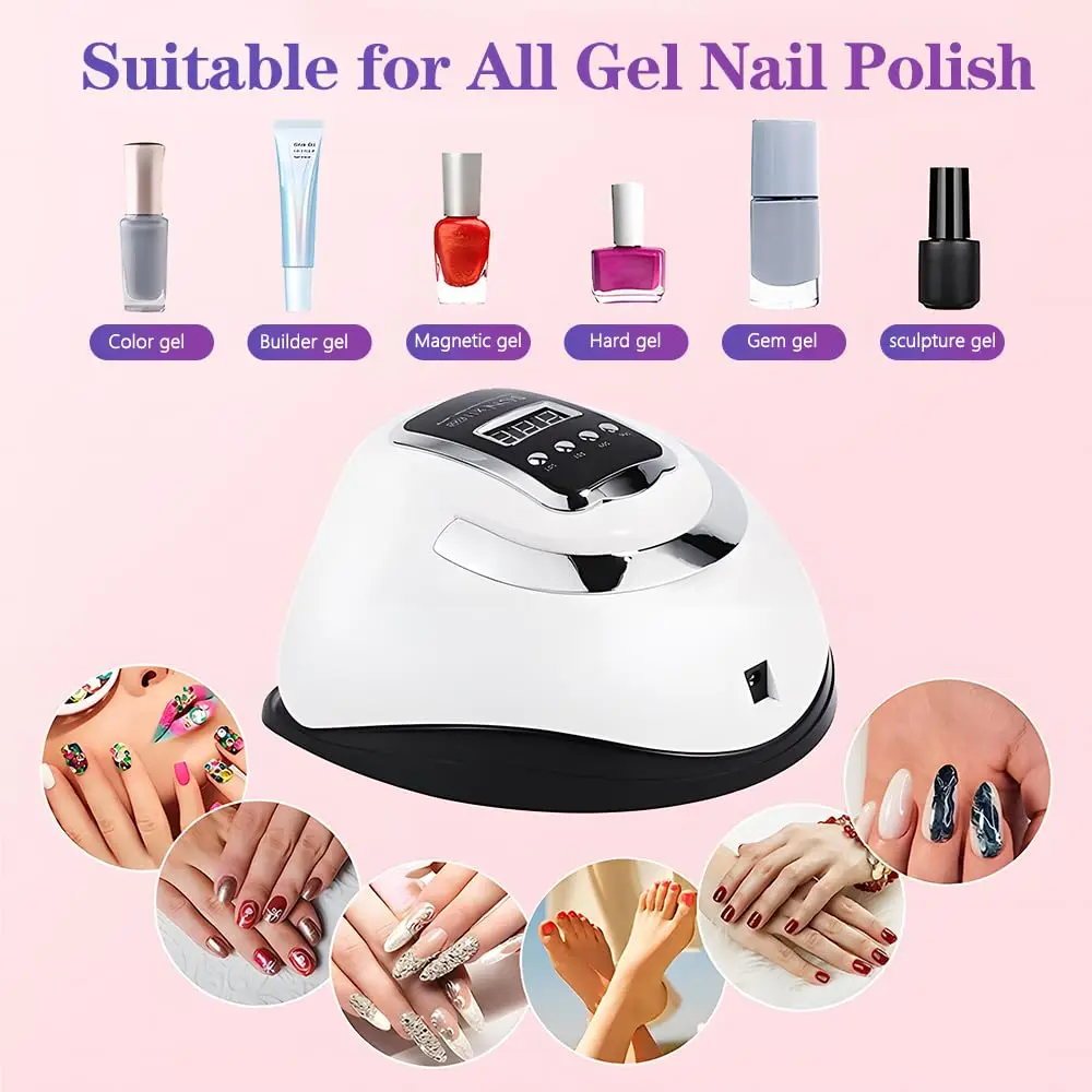 lampara led para uñas, semi-permanent nail lamp secador de esmalte de Gel con sensor de movimiento, profesional, para salón de manicura, 66LED