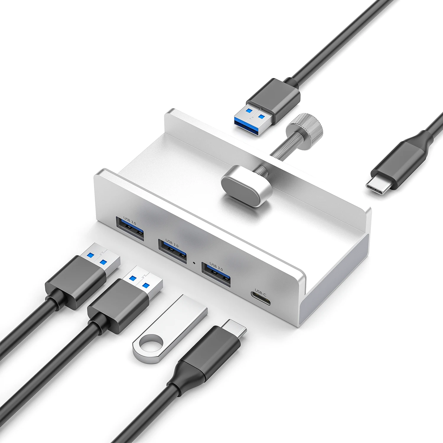 

USB 3.0 Type C HUB Aluminum Alloy External Multiports Splitter Adapter high speed expansion 5GBPS data transmission for Desktop