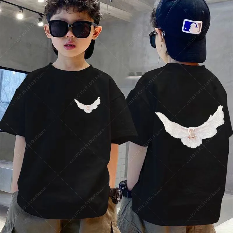 2024 Rapper Kanye West T Shirt Boys Girls  Fashion T-shirt Cotton Tshirt Kids Hip Hop Tops Tees Teenager Tees Y2k Clothes Summer