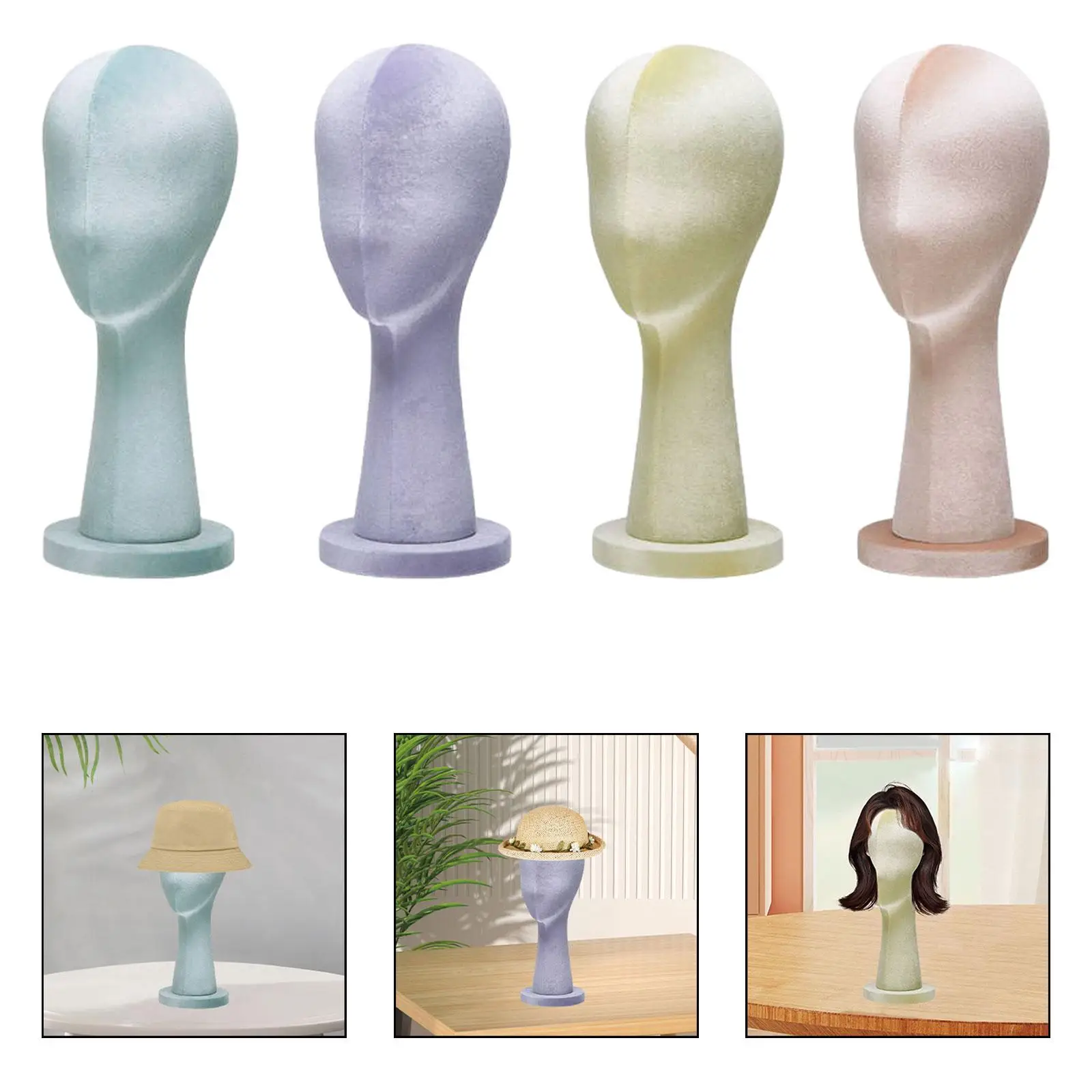 

Mannequin Head Model Multipurpose Hat Stand for Headset Headphone Glasses