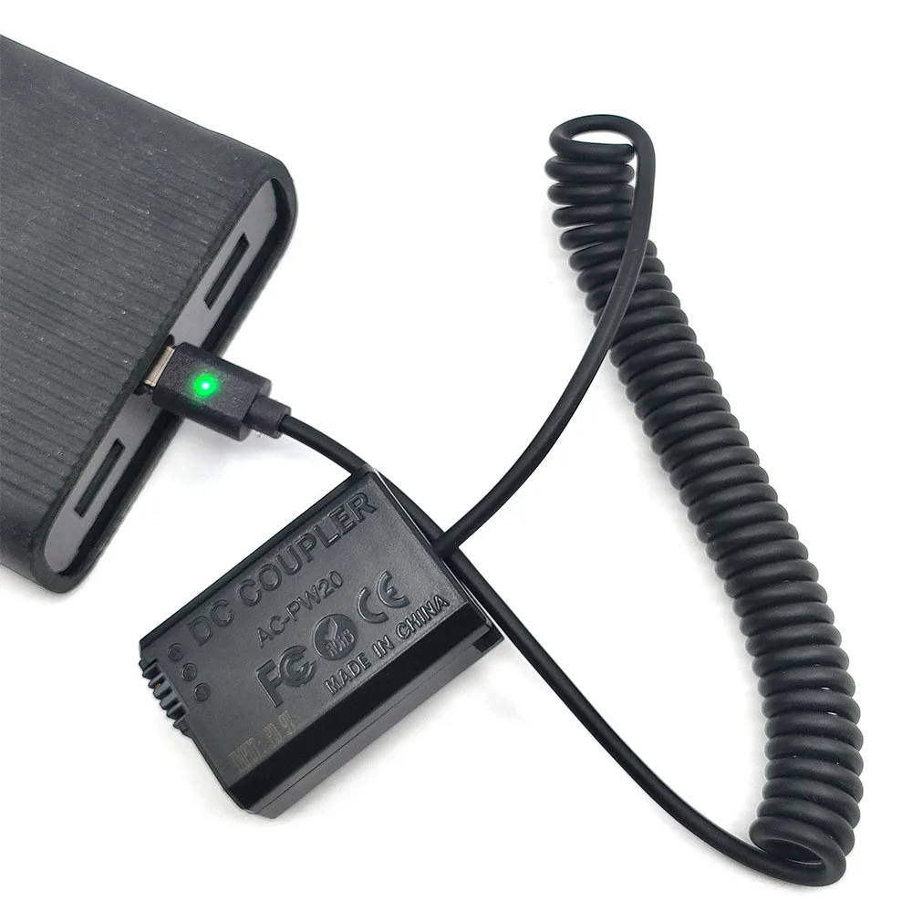 Cable adaptador AC-PW20 tipo C PD a batería ficticia NP-FW50 para Sony NEX-5R NEX3N A3500 A6500 A7000 ZV-E10 A5100 A7SII NEXC3 SLTA33