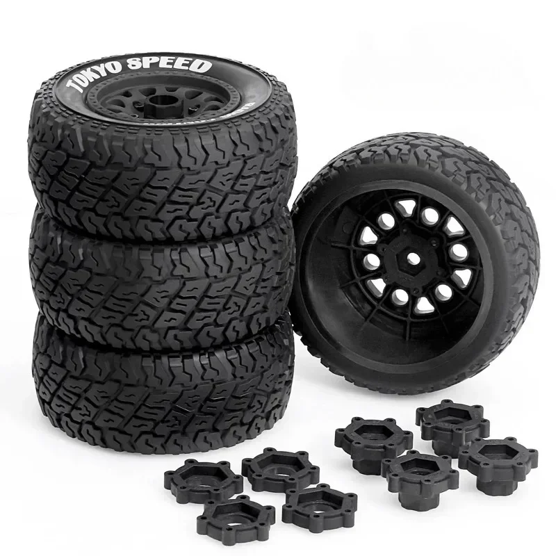 4 Stück 110MM Short Course Truck Reifen mit 12mm 14MM 17MM Sechskant für Slash Arrma HuanQi RC Auto